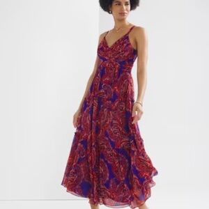 White House Black Market Paisley Midi Dress